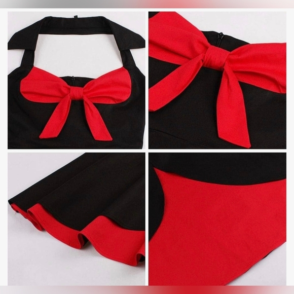 IKADEX Vintage 1950s Rockabilly Swing Dress #550 - Picture 6 of 11